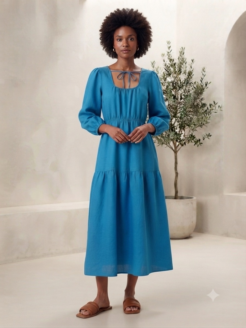 TOPSHOP Tie-Neck Maxi Dress